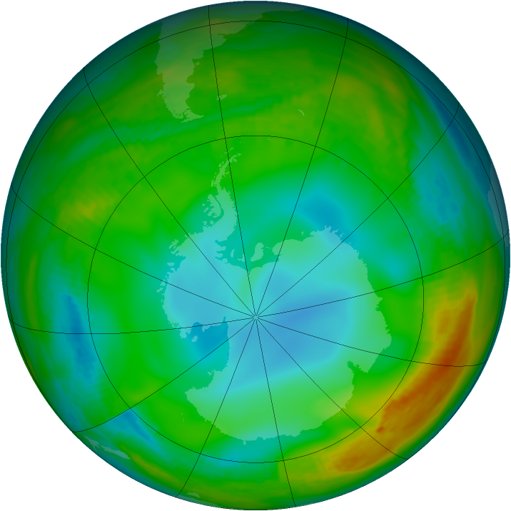 Antarctic ozone map for 02 July 1979